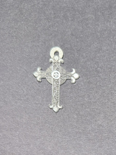 ornated silver cross pendant